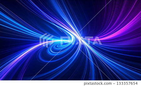 Abstract rays of intersecting blue and purple energy 133357654