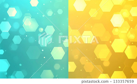 Hexagon background divided into blue and yellow Hexagon background divided into blue and yellow 133357659