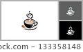 Coffee Cup vector with Steam Swirl 133358148