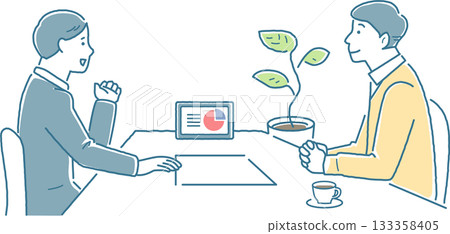 A business person explaining to a man 133358405