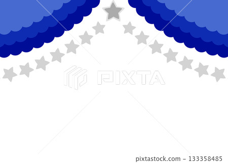 Dark blue ruffled curtains and gray stars Dark blue ruffled curtains and gray stars 133358485