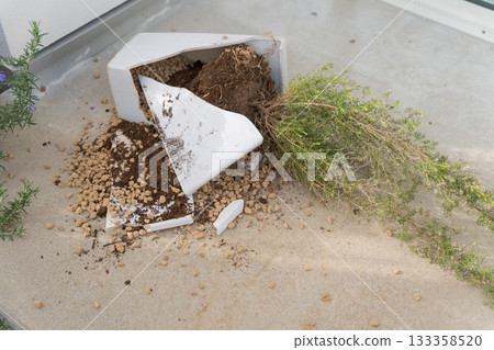 Broken flowerpot Broken flowerpot 133358520
