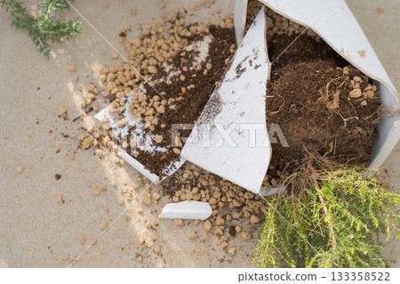 Broken flowerpot Broken flowerpot 133358522