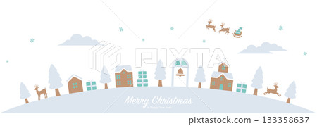 Merry Christmas Footer Illustration Merry Christmas Footer Illustration 133358637