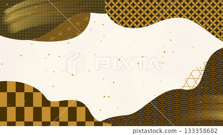 A white background wallpaper (gold pattern) featuring traditional patterns cut out in squishy shapes. A white background wallpaper (gold pattern) featuring traditional patterns cut out in squishy shapes. 133358682