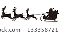 Reindeer and Santa silhouette 133358721