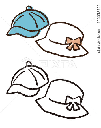 Hand-painted children's hats 133358723