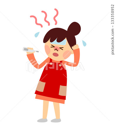 Woman with fever Woman with fever 133358952