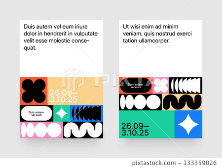 Simple template with abstract geometric shapes. 133359026