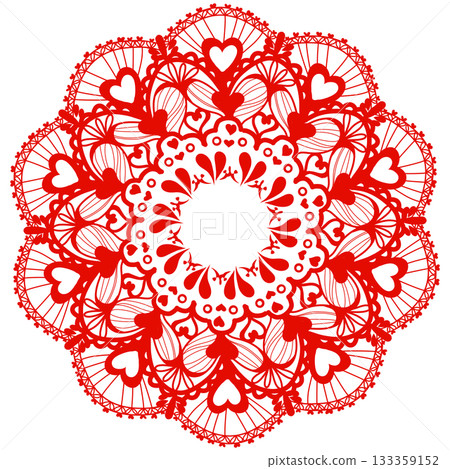Red heart-patterned lace Red heart-patterned lace 133359152