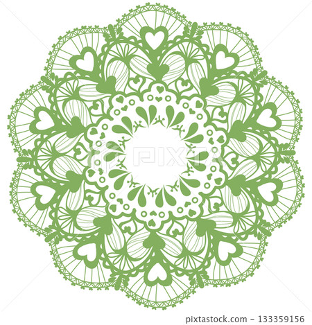Yellow-green lace with heart patterns Yellow-green lace with heart patterns 133359156