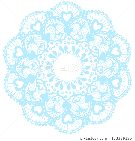 Light blue lace with heart patterns 133359159