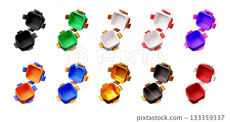 Set of 3D square box icon design 133359337