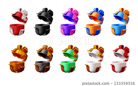Collection of 3d gift box design 133359338