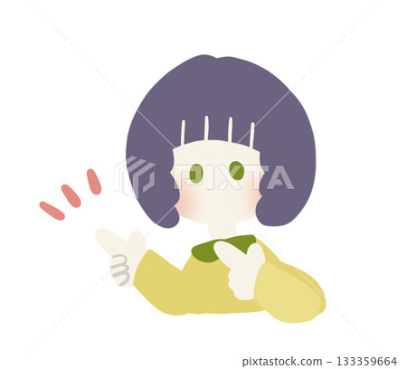 女孩指著手指 133359664