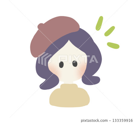 戴著貝雷帽的女孩 戴著貝雷帽的女孩 133359916