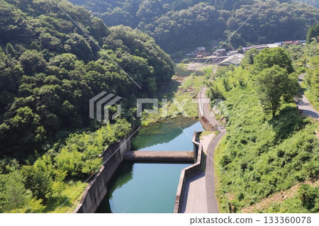 Kawamoto Dam, a hollow gravity concrete dam in Kanaya, Niimi City, Okayama Prefecture 133360078