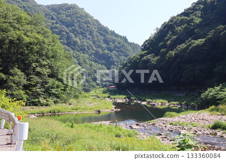 岡山縣新見市金谷町川本水壩附近的本鄉川 133360084