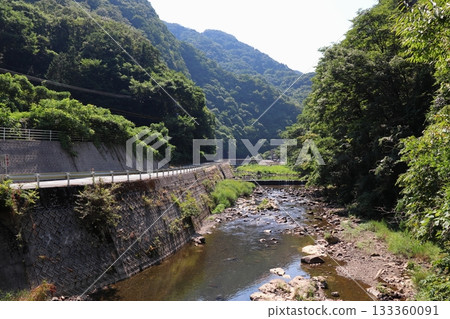 岡山縣新見市金谷町川本水壩附近的本鄉川 133360091
