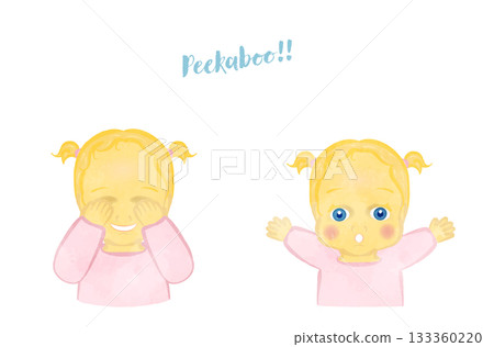 Cute girls playing peek-a-boo!! 133360220
