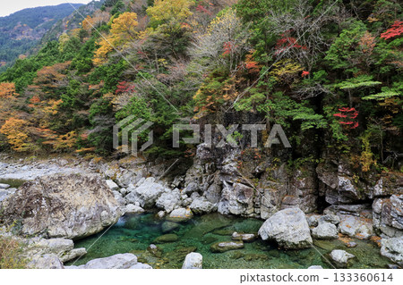 秋葉染紅的山谷 秋葉染紅的山谷 133360614