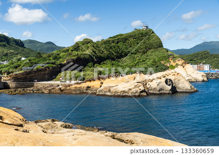 Beautiful view of the Yehliu Geopark. Yehliu is a cape located in Wanli, New Taipei City, Taiwan. Beautiful view of the Yehliu Geopark. Yehliu is a cape located in Wanli, New Taipei City, Taiwan. 133360659