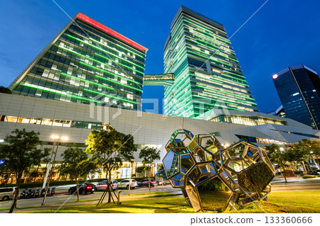Modern building view of Chinatrust Commercial Bank (CTBC) Financial Park in Taipei, Taiwan. It houses the headquarters of CTBC Financial Holding. 133360666
