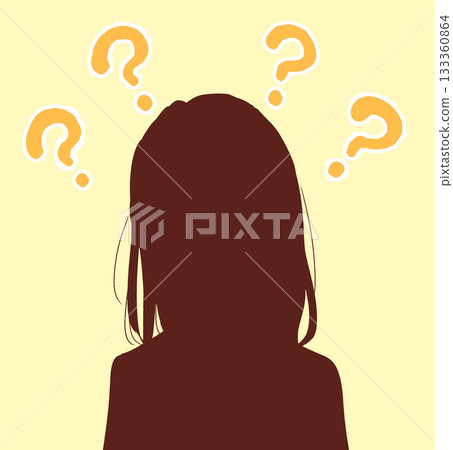 Doubtful female student silhouette 133360864