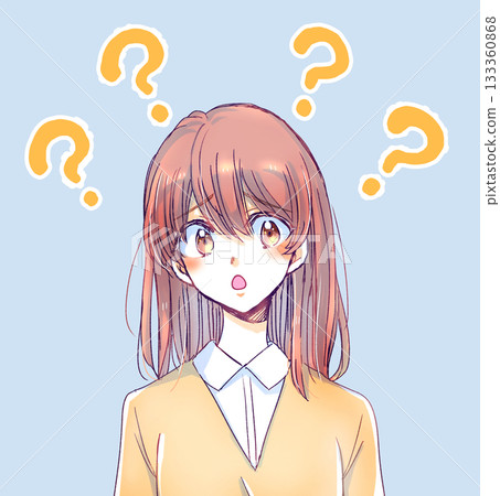 Doubtful female student Lip-syncing 133360868