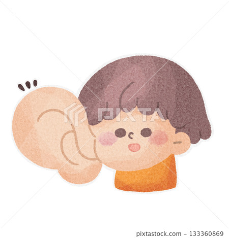 Illustrations for children with the message "Let's listen to a story" 133360869