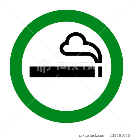 Smoking area sign, smoking allowed zone icon, smoking lounge label, smoking room symbol 133361030