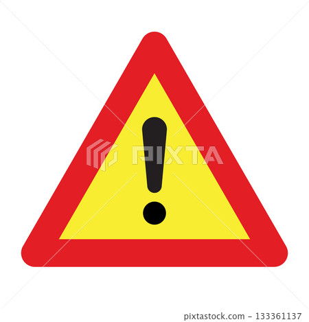 Caution alarm, danger sign, exclamation mark of warning attention icon 133361137