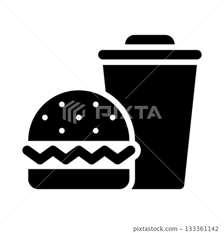 Fast food icon, burger and drink sign Fast food icon, burger and drink sign 133361142