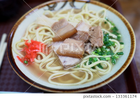 Ishigaki City Restaurant: Traditional Yaeyama Soba with Pork Ribs and Pickled Ginger (Okinawa Cuisine) Ishigaki City Restaurant: Traditional Yaeyama Soba with Pork Ribs and Pickled Ginger (Okinawa Cuisine) 133361174