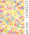 Warm color random pattern background created from hand-drawn watercolor painting 133361177