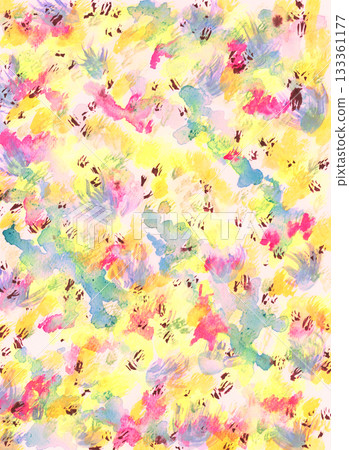 Warm color random pattern background created from hand-drawn watercolor painting 133361177
