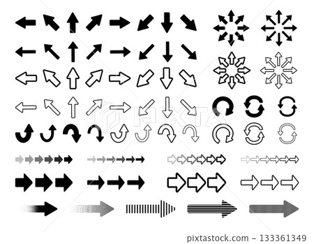 各種箭頭插圖集 133361349