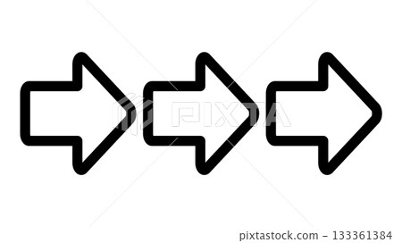Illustration of three right-pointing arrows Illustration of three right-pointing arrows 133361384