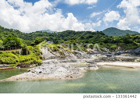 Beautiful view of Sulfur Valley Geothermal Scenic Area in Beitou of Taipei, Taiwan. Located within Yangmingshan National Park. 133361442