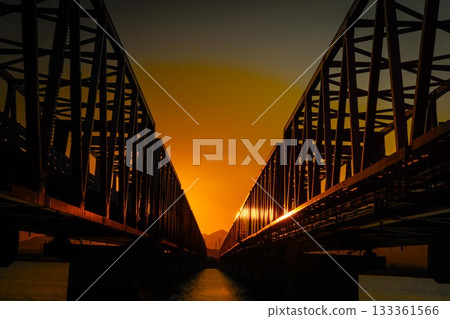 Evening view of a first-class river 133361566