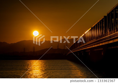 Evening view of a first-class river 133361567