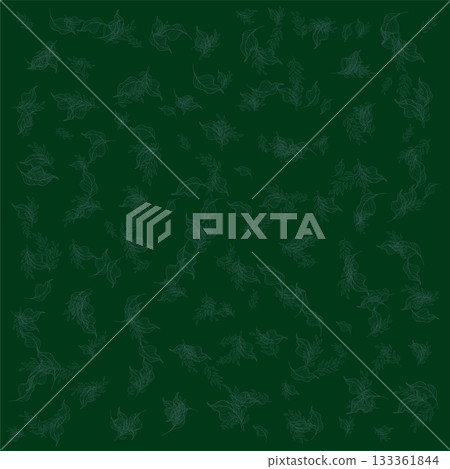 Botanical Green Leaves Pattern - Vintage Foliage Seamless Background 133361844