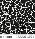 Abstract White Line Pattern on Black Background with Modern Minimalist Decorative Design 133361851
