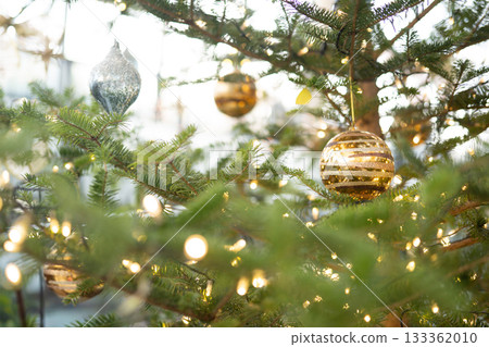 Christmas tree ornaments background material Christmas tree ornaments background material 133362010