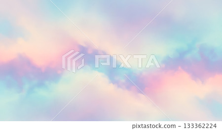 夢幻般的粉彩色雲和天空紋理，水彩風格的抽象背景 133362224