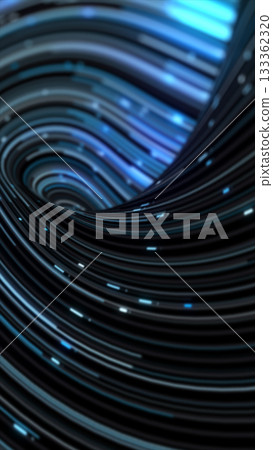 Flowing curved digital wave in glowing blue tones, resembling a futuristic energy stream Flowing curved digital wave in glowing blue tones, resembling a futuristic energy stream 133362320