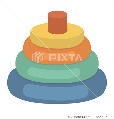 Stacking Rings Toy Illustration Stacking Rings Toy Illustration 133362580