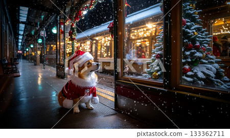 在下雪的車站等火車 在下雪的車站等火車 133362711