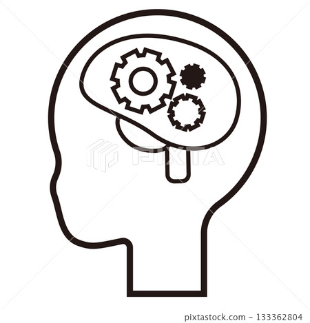 Monochrome icon illustration of artificial intelligence similar to the human brain Monochrome icon illustration of artificial intelligence similar to the human brain 133362804