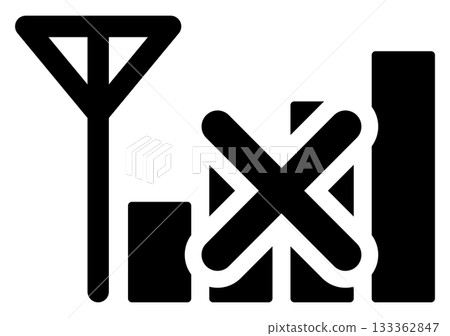 手機無訊號扁平圖標 133362847